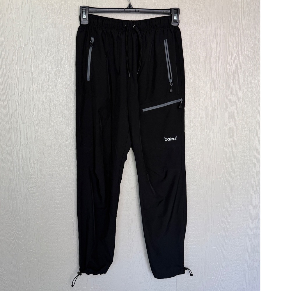 Baleaf Mens Hiking Joggers Black Lightweight Quick Dry Cargo Pants Size M EUC